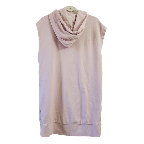 Zara Dress Small Pink Washed Plush Hooded Sleeveless Mini Pockets Bloggers Fave - Picture 8 of 10